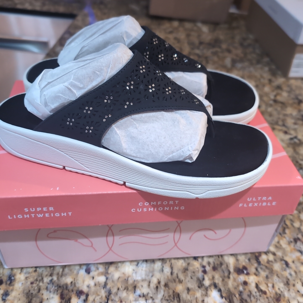 Easy Spirit Black Slide Sandals